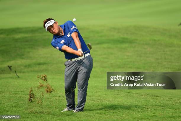 Lee Seungtaek of Korea pictured during the first round of the Bank BRI Indonesia Open at Pondok Indah Golf Course on July 12, 2018 in Jakarta,...