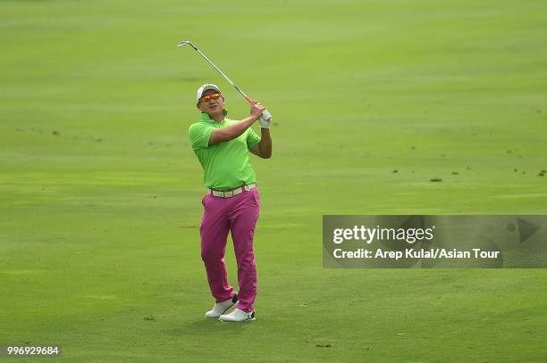 Angelo Que of Philippines pictured during the first round of the Bank BRI Indonesia Open at Pondok Indah Golf Course on July 12, 2018 in Jakarta,...