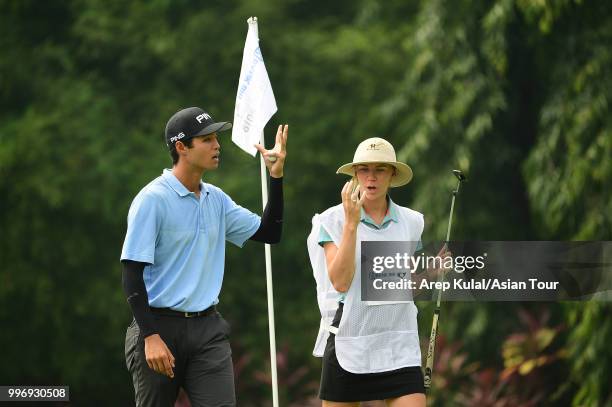 Johannes Veerman of USA pictured during the first round of the Bank BRI Indonesia Open at Pondok Indah Golf Course on July 12, 2018 in Jakarta,...