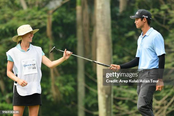 Johannes Veerman of USA pictured during the first round of the Bank BRI Indonesia Open at Pondok Indah Golf Course on July 12, 2018 in Jakarta,...