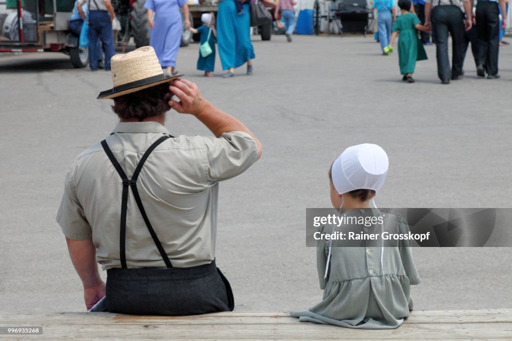 Amish People at Amish Auction in Mt. Hope in Holmes County