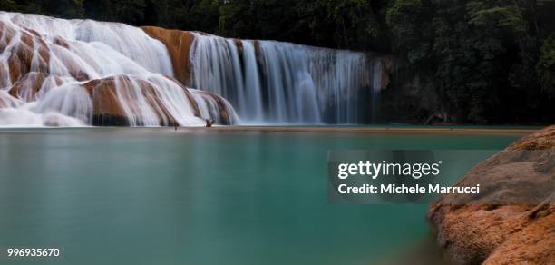 agua azul falls - agua azul stock-fotos und bilder