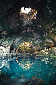 Amazing salt lake in Jameos del Agua cave