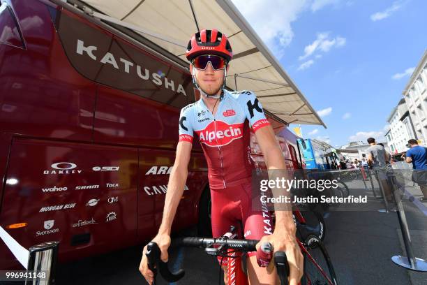 Start / Ilnur Zakarin of Russia and Team Katusha / Bus / during 105th Tour de France 2018, Stage 6 a 181km stage from Brest to Mur-de-Bretagne...