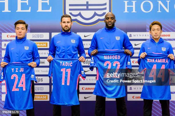 Kitchee FC introduces his new soccer players Ju Ying-zhi, Josip Tadic, Mohamed Sissoko and Yuto Nakamura during the press conference on July 12, 2018...