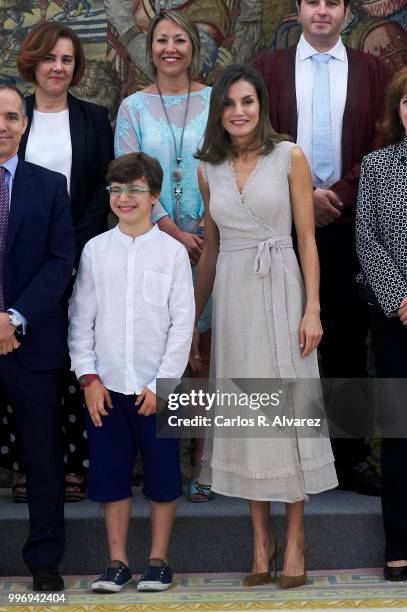 Queen Letizia of Spain attends several audiences at the Zarzuela Palace on July 12, 2018 in Madrid, Spain.