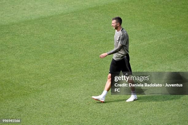 Federico Bernardeschi during a Juventus training session at Juventus Training Center on July 12, 2018 in Turin, Italy.