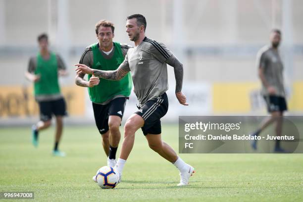 Federico Bernardeschi during a Juventus training session at Juventus Training Center on July 12, 2018 in Turin, Italy.