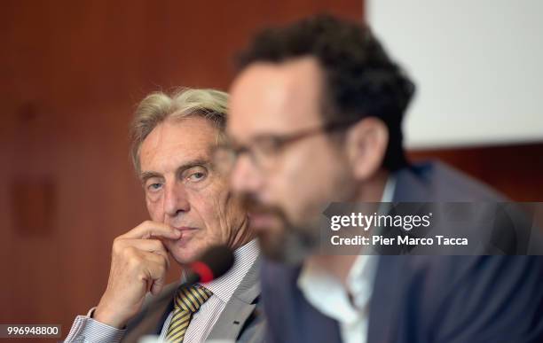 Marco Solari, President of Locarno Film Festival and Carlo Chatrian, Artistic Director of the Festival of the film Locarno attend the 2018 Locarno...