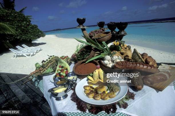 asia indian ocean maldives food - happy thanksgiving beach stock pictures, royalty-free photos & images