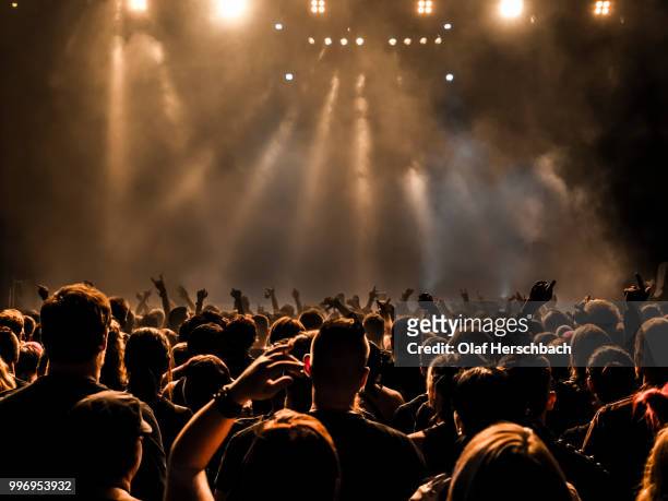 a crowd at a concert. - concert crowd stock pictures, royalty-free photos & images
