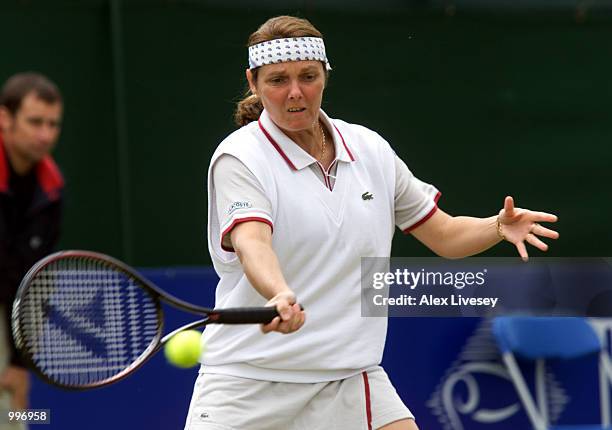 Nathalie Tauziat of France in action during her 6-0, 6-4 Semi-Final victory over Lisa Raymond of USA in the DFS Classic at the Priory Club in...