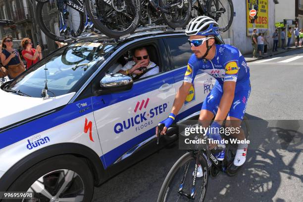 Julian Alaphilippe of France and Team Quick-Step Floors / Wilfried Peeters of Belgium QS Sports-director /Car / during 105th Tour de France 2018,...