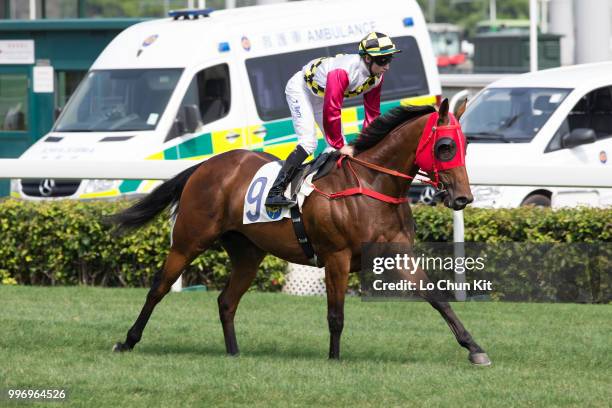 Jockey Tommy Berry riding Supreme Profit wins Race 5 Audemars Piguet Royal Oak Offshore Handicap at Sha Tin racecourse on April 26 , 2015 in Hong...