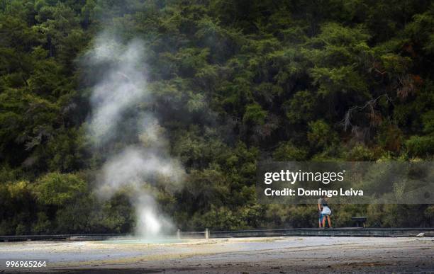 new zealand - north island - rotorua area wai-o-tapu (sacred waters) - waiotapu thermal park stock pictures, royalty-free photos & images