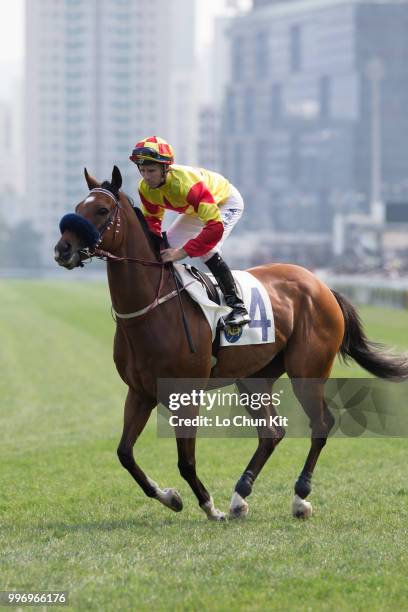 Jockey Tommy Berry riding Charles The Great during Race 7 The Sprint Cup at Sha Tin racecourse on April 26 , 2015 in Hong Kong.