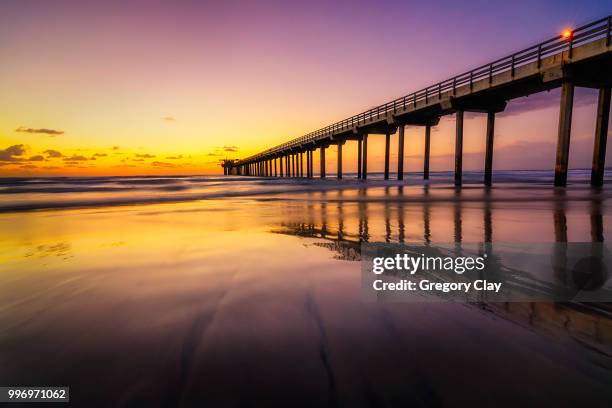 scripps sunset - scripps pier stock pictures, royalty-free photos & images