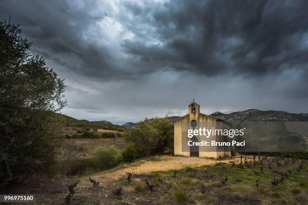 lonely chapel of sainte colombe - colombe stock pictures, royalty-free photos & images