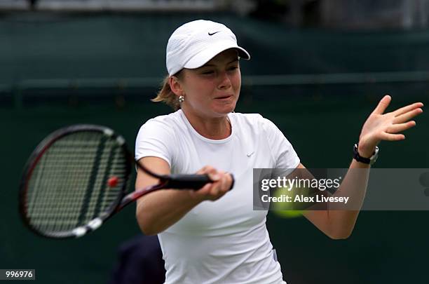 Daniela Hantuchova of Slovakia in action during her 6-2, 4-6, 5-7 Semi- Final defeat by Miriam Oremans of Holland in the DFS Classic at the Priory...