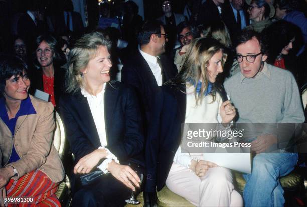 Candace Bergen, Ricky Lauren and Woody Allen at a Ralph Lauren show circa 1980 in New York.