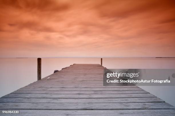 wooden pier at sunset - fotografia stock pictures, royalty-free photos & images