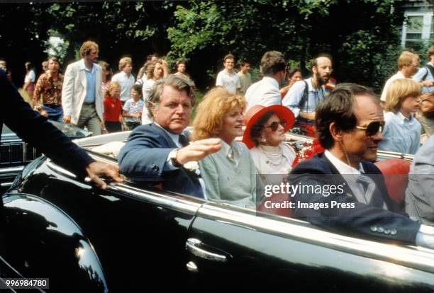 Senator Ted Kennedy and his mother Rose Kennedy attends the 'Rose Parade' benefiting the Special Olympics at the State House on July 20, 1980 in...