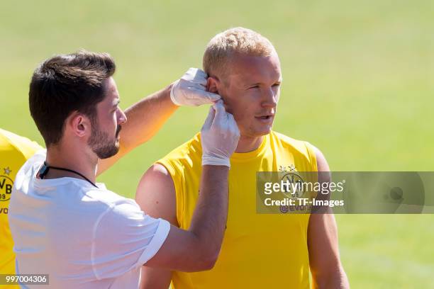 Sebastian Rode of Dortmund looks on during a training session on July 7, 2018 in Dortmund, Germany.