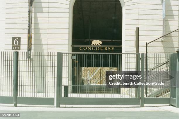 Architectural detail of California Memorial Stadium at UC Berkeley in Berkeley, California, May 12, 2018.