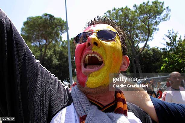 Supporters of Roma at the Serie A 34th Round League match played between Roma and Parma, played at the Olympic Stadium, Rome Italy. + DIGITAL CAMERA...