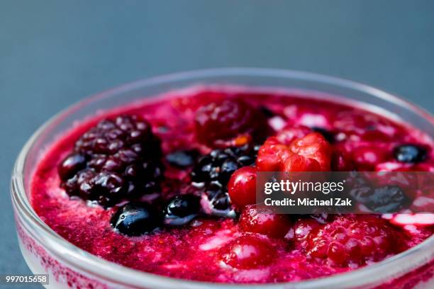 panna cotta with fruit - fruit sauce stock pictures, royalty-free photos & images