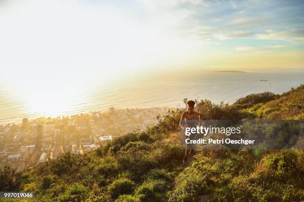 trail running. - will cape town run out of water stock pictures, royalty-free photos & images