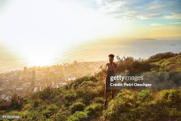 trail running. - will cape town run out of water stock pictures, royalty-free photos & images