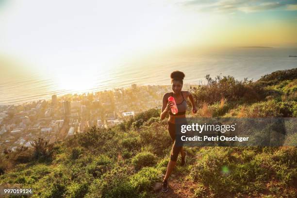 trail running. - will cape town run out of water stock pictures, royalty-free photos & images