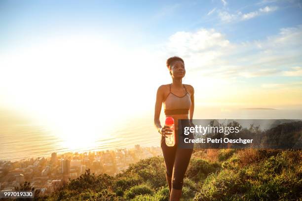 trail running. - will cape town run out of water stock pictures, royalty-free photos & images