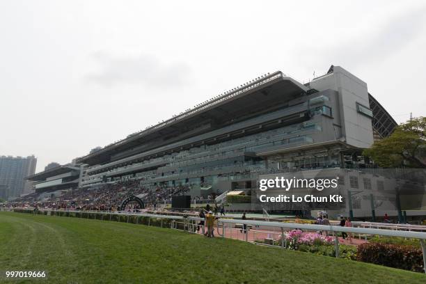 General view of Sha Tin racecourse during Audemars Piguet Queen Elizabeth II Cup race day on April 26 , 2015 in Hong Kong.