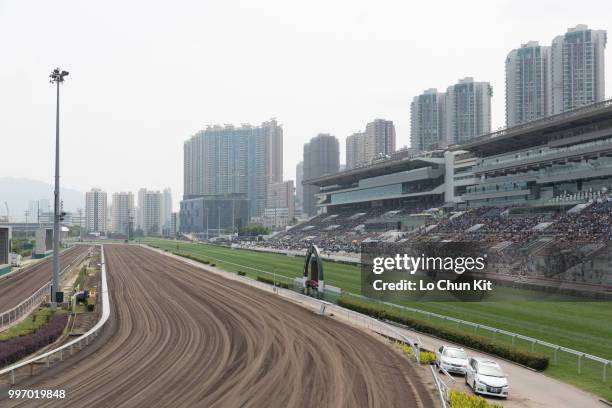 General view of Sha Tin racecourse during Audemars Piguet Queen Elizabeth II Cup race day on April 26 , 2015 in Hong Kong.