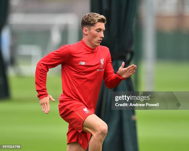 Harry Wilson of Liverpool during a training session at Melwood Training Ground on July 12, 2018 in Liverpool, England.