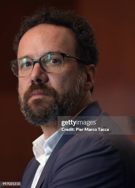 Carlo Chatrian, Artistic Director of the Festival of the film Locarno attends the 2018 Locarno Film Festival Press Conference at Centro Svizzero on...