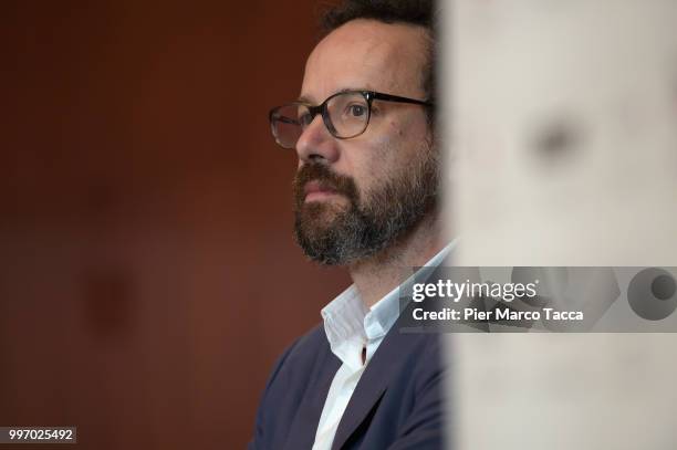 Carlo Chatrian, Artistic Director of the Festival of the film Locarno attends the 2018 Locarno Film Festival Press Conference at Centro Svizzero on...