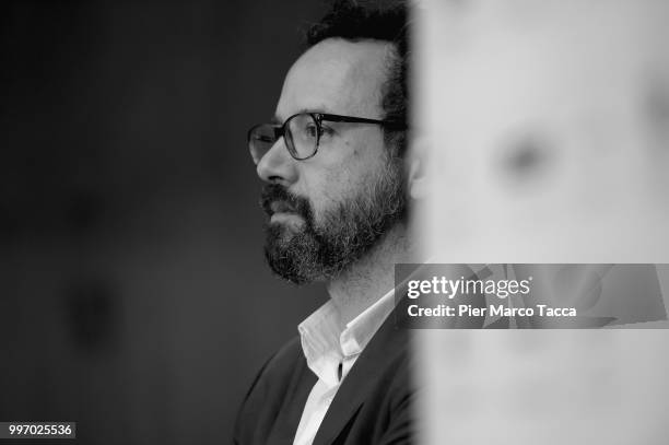 Carlo Chatrian, Artistic Director of the Festival of the film Locarno attends the 2018 Locarno Film Festival Press Conference at Centro Svizzero on...