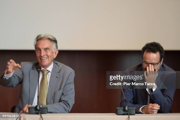 Marco Solari, President of Locarno Film Festival and Carlo Chatrian, Artistic Director of the Festival of the film Locarno attend the 2018 Locarno...