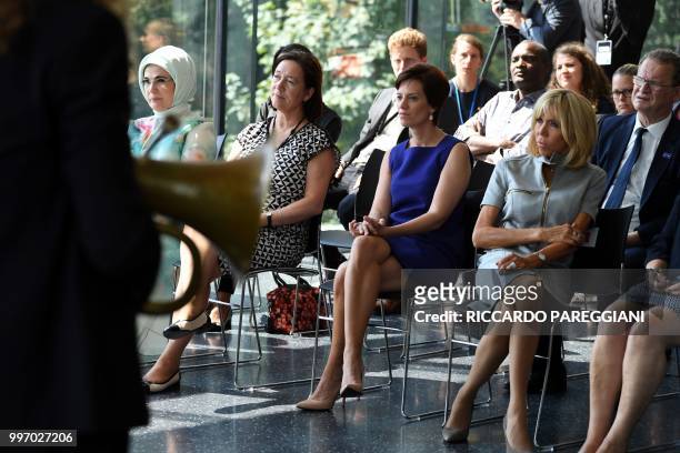 Turkish President's wife Emine Erdogan, NATO Secretary General's wife Ingrid Schulerud, Belgian Prime Minister's partner Amelie Derbaudrenghien and...