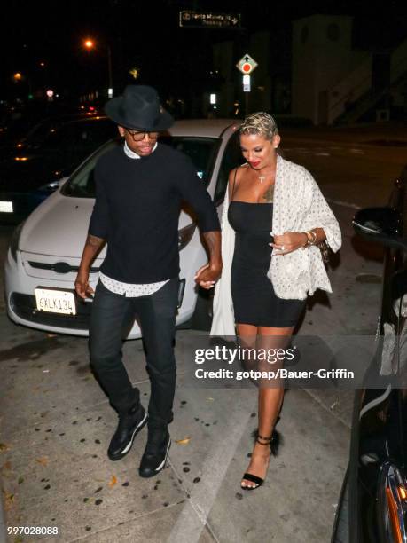 Ne-Yo and Crystal Renay Williams are seen on July 11, 2018 in Los Angeles, California.