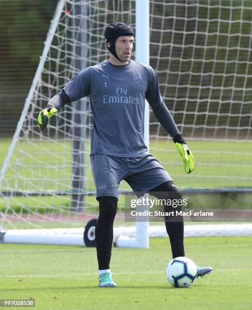 Petr Cech of Arsenal during a training session at London Colney on July 12, 2018 in St Albans, England.