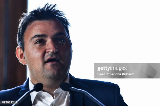 Jean François Martins, deputy mayor of Paris in charge of sport, during the press conference of Paris Basket Avenir on July 12, 2018 in Paris, France.