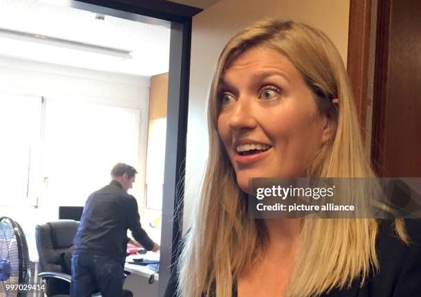 Beatrice Fihn of the International Campaign to Abolish Nuclear Weapons speaks to journalists after the announcement of the Nobel Peace Prize in...