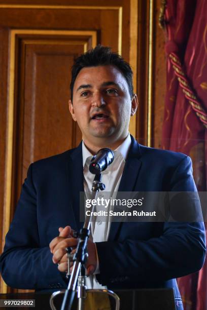 Jean Francois Martins, deputy mayor of Paris in charge of sport, during the press conference of Paris Basket Avenir on July 12, 2018 in Paris, France.