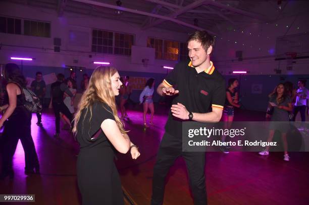 Actress Elsie Fisher and director Bo Burnham attend the after party for a screening of A24's "Eigth Grade" at Le Conte Middle School on July 11, 2018...
