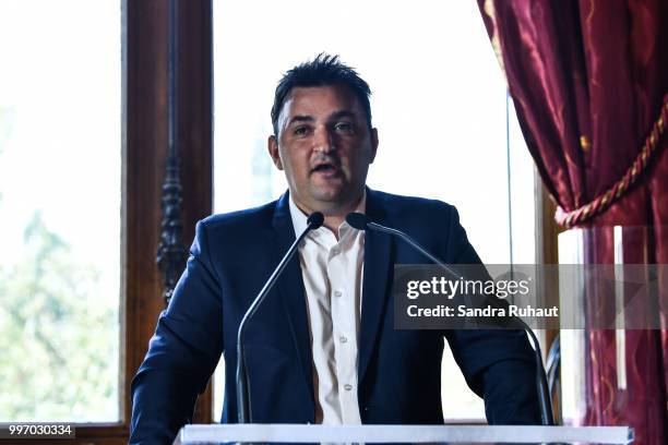 Jean François Martins, deputy mayor of Paris in charge of sport, during the press conference of Paris Basket Avenir on July 12, 2018 in Paris, France.