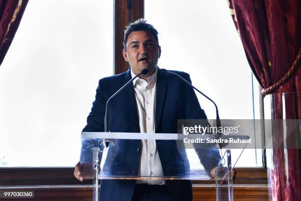 Jean François Martins, deputy mayor of Paris in charge of sport, during the press conference of Paris Basket Avenir on July 12, 2018 in Paris, France.